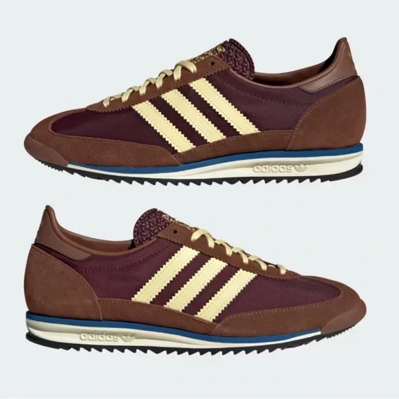 Adidas SL-72 Sneakers Maroon Almost Yellow Preloved Brown - size 8 - Picture 2 of 8